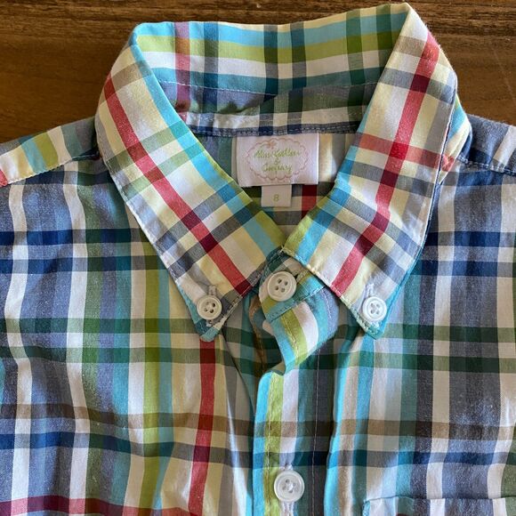 Alice Kathleen & Company Colorful Plaid Button-Up Shirt Boys' 8 - Picture 4 of 11
